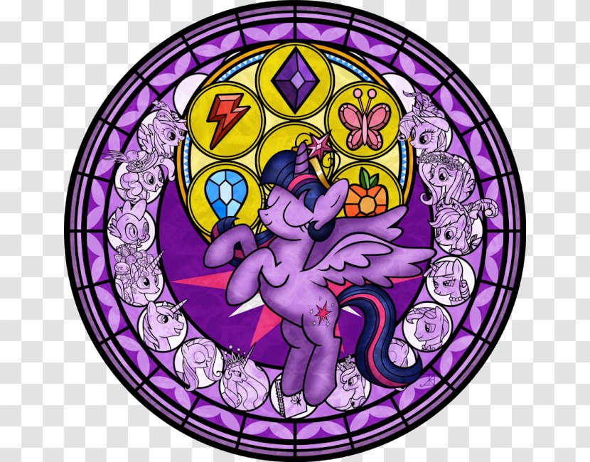 Stained Glass Twilight Sparkle Window Applejack Rarity - My Little Pony Transparent PNG
