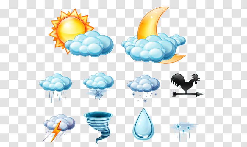 Weather Forecasting Icon - Silhouette - Lovely Hand-painted Transparent PNG