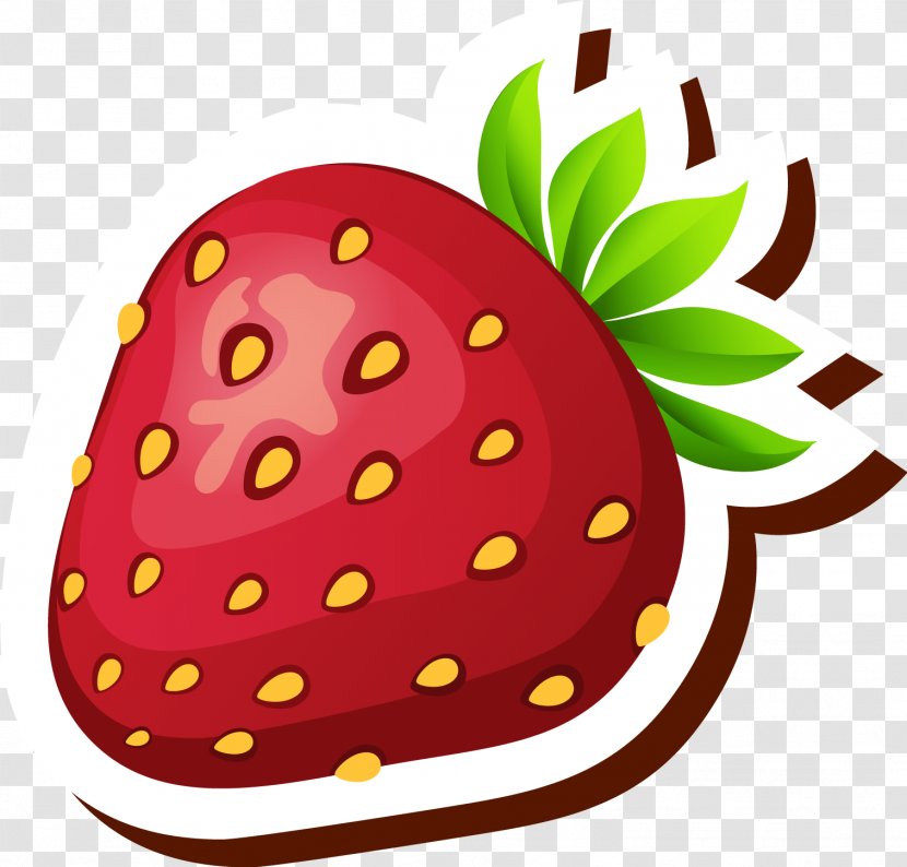 Strawberry Aedmaasikas Fruit - Vector Cartoon 1 Transparent PNG