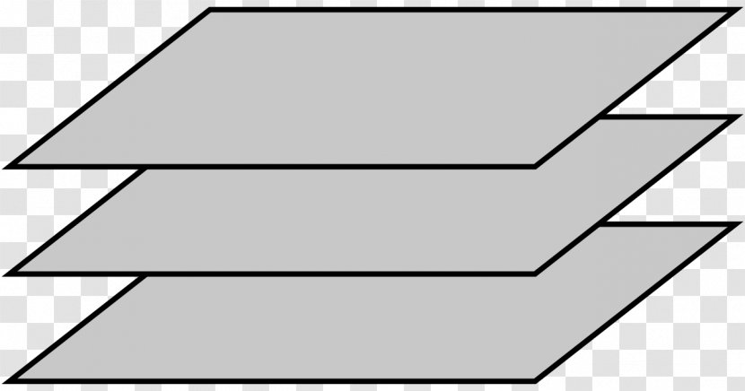 Plane Parallel Mathematics Line Dimension - Black And White Transparent PNG