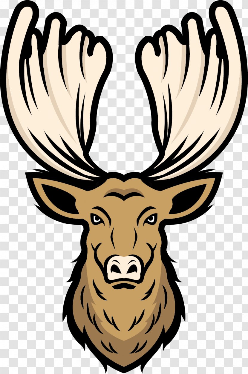 Elk Red Deer Moose Antler - Reindeer - Dark Head Transparent PNG