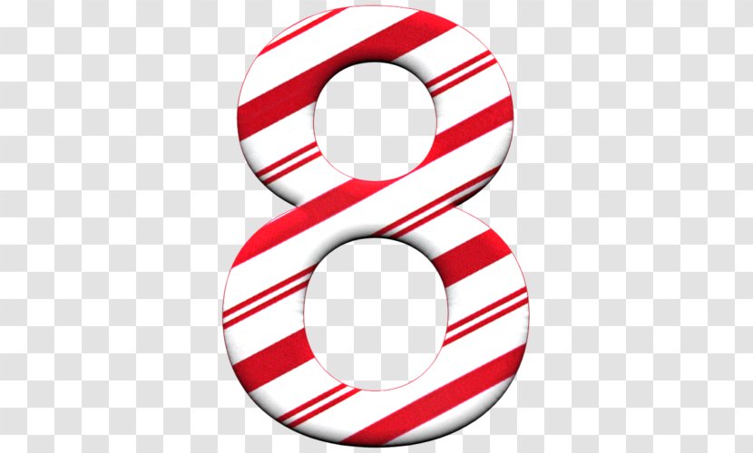 Number Candy Cane Lettering Christmas Transparent PNG