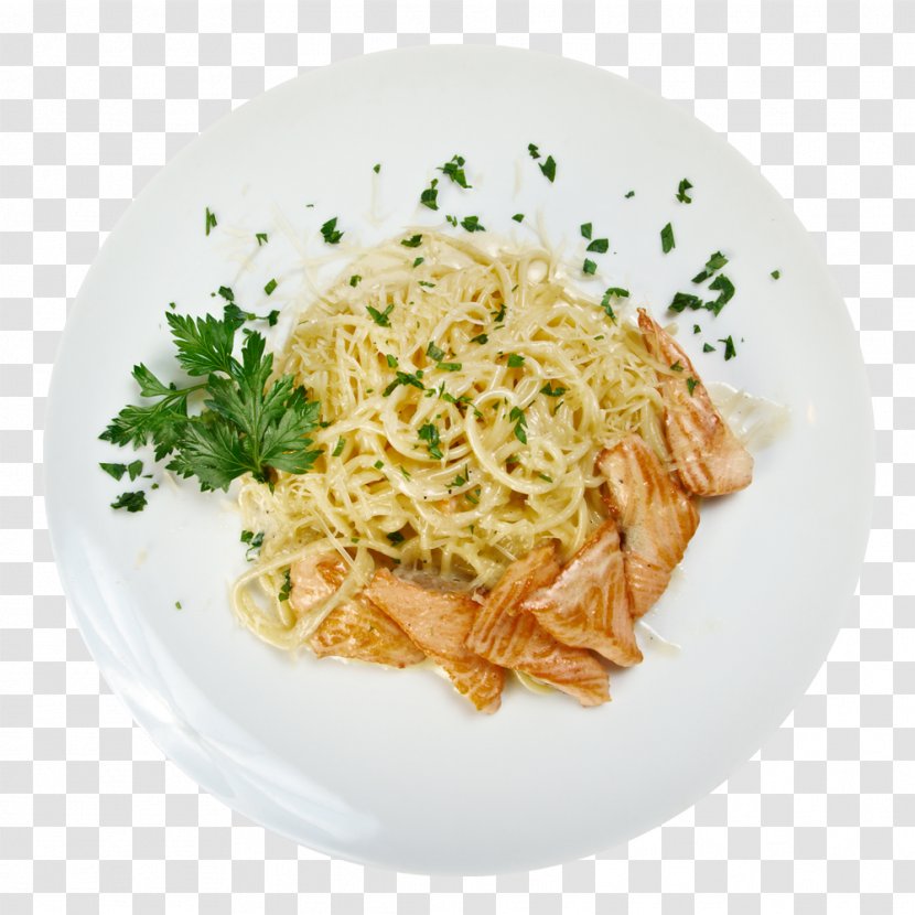 Spaghetti Aglio E Olio Pasta Fusilli Carbonara Vegetarian Cuisine - Bread Transparent PNG