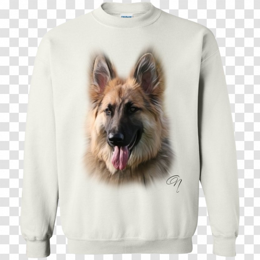 T-shirt Hoodie Sweater Outerwear - Crew Neck - German Shepherd Transparent PNG