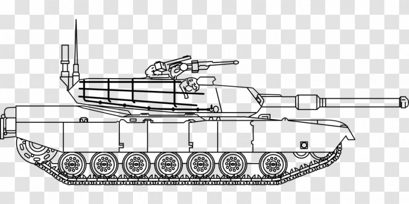 Main Battle Tank M1 Abrams Super-heavy Armata Universal Combat Platform - Black And White - Battlefield Transparent PNG