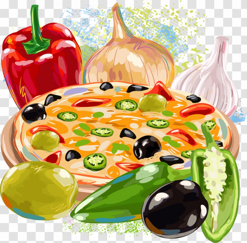 Pizza Hamburger Fast Food - Dish - Vector And Vegetables Transparent PNG