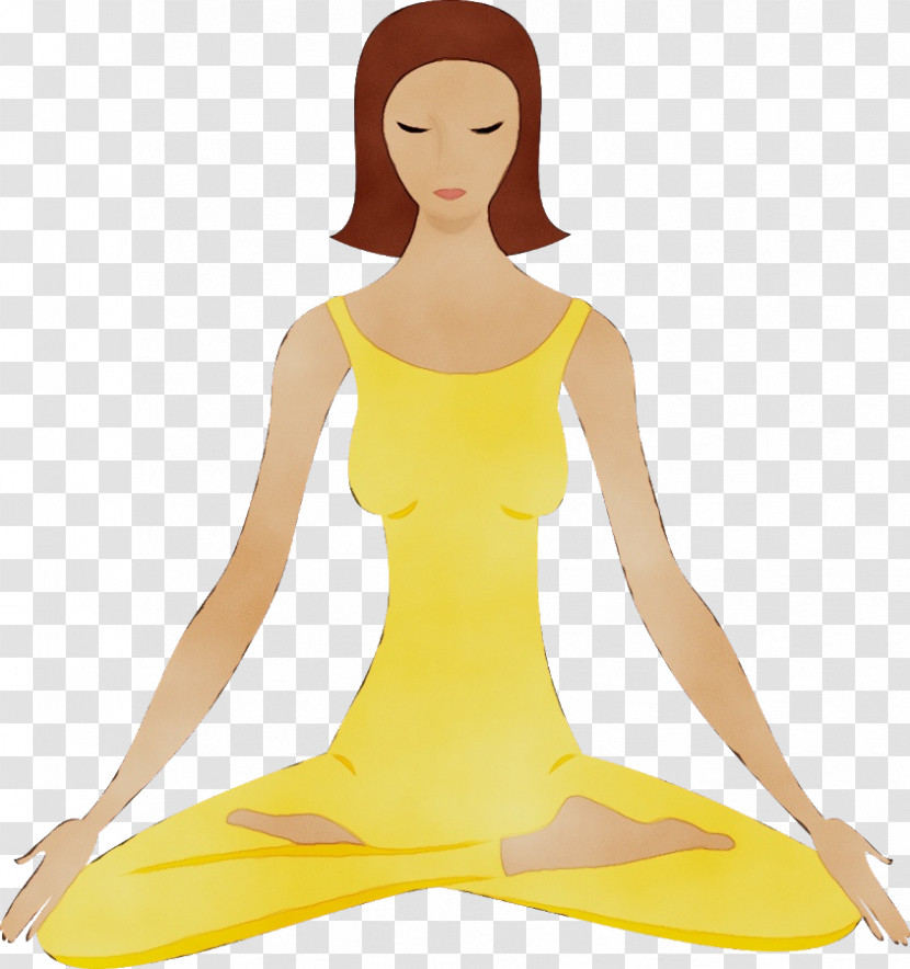 Yellow Meditation Physical Fitness Yoga Sportswear Transparent PNG