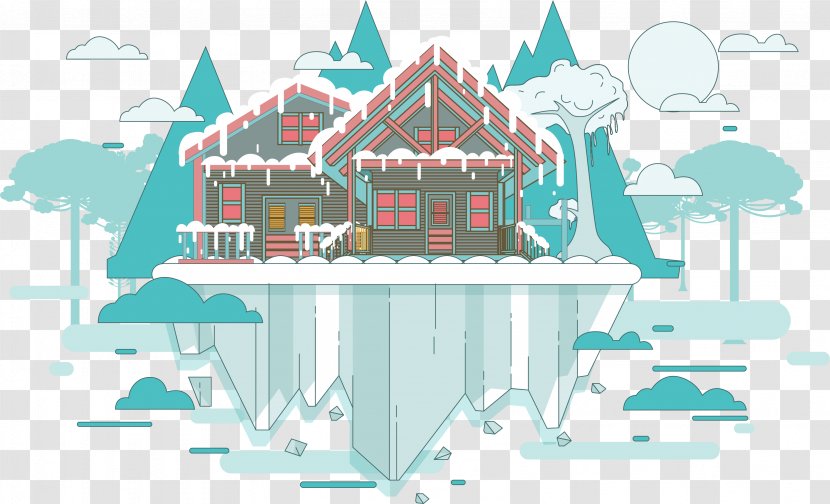 Cartoon Illustration - Artworks - Vector Is The City Of Snow Covered Sky Transparent PNG
