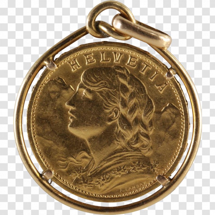 Gold Coin Charms & Pendants Necklace - Locket - Vintage Transparent PNG