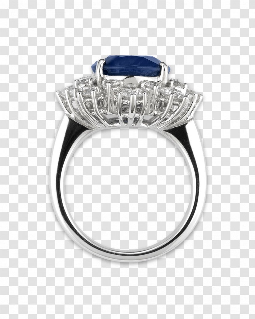 Sapphire Engagement Ring Bling Jewelry Sterling Silver Jewellery - Diamond Settings Transparent PNG