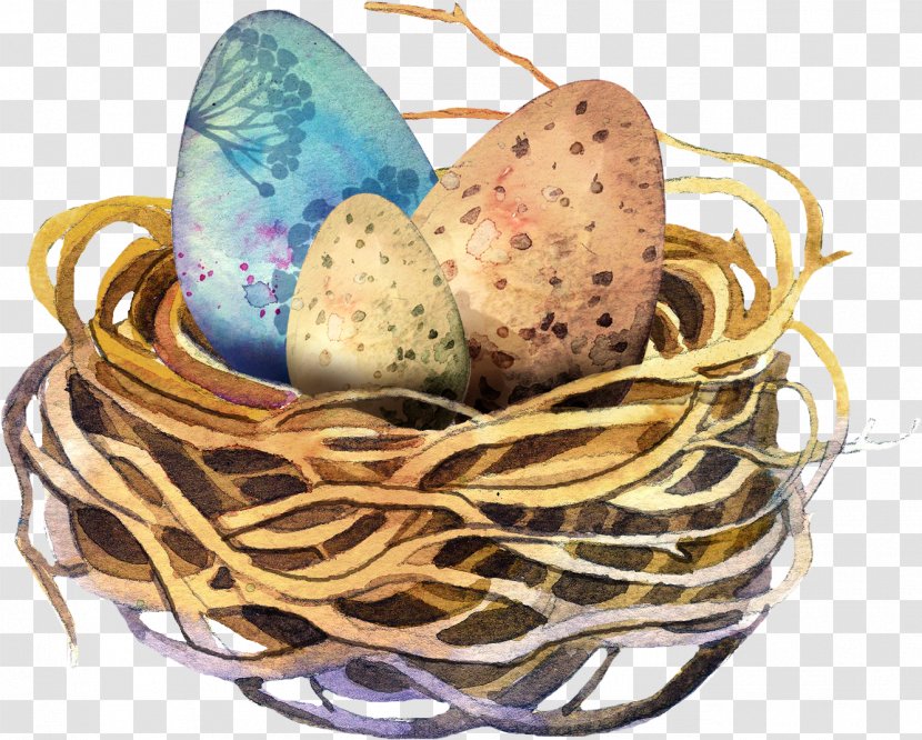 Easter Egg Watercolor Painting Clip Art - Gift Basket - Eggs Transparent PNG