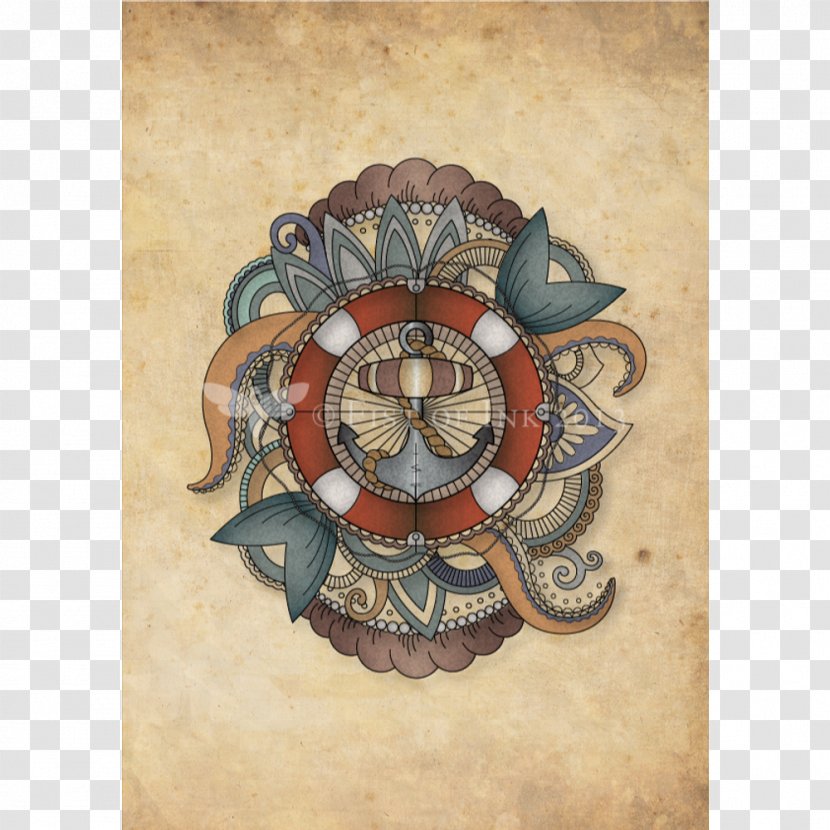 Clock - Watercolor Anchor Transparent PNG