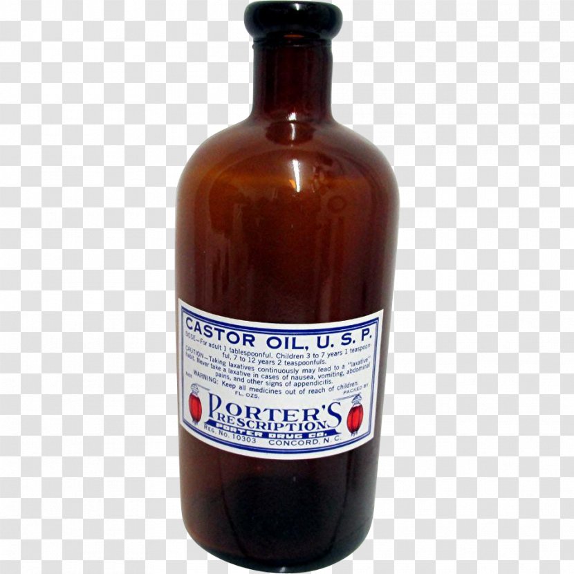 Glass Bottle Castor Oil - United States Pharmacopeia Transparent PNG
