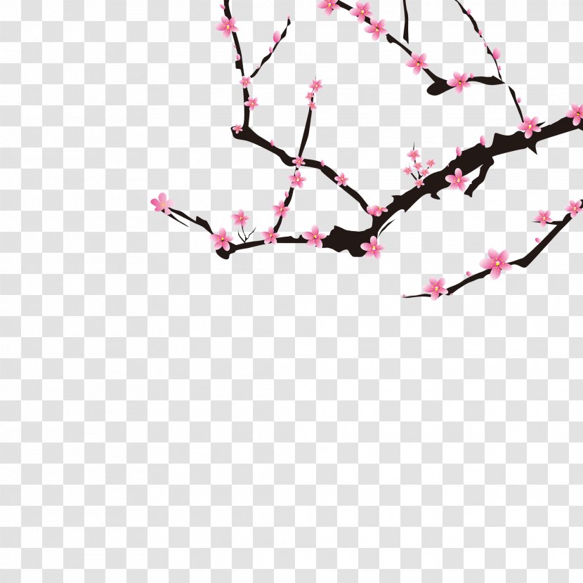 Download Icon - Pink - Plum Flower Transparent PNG
