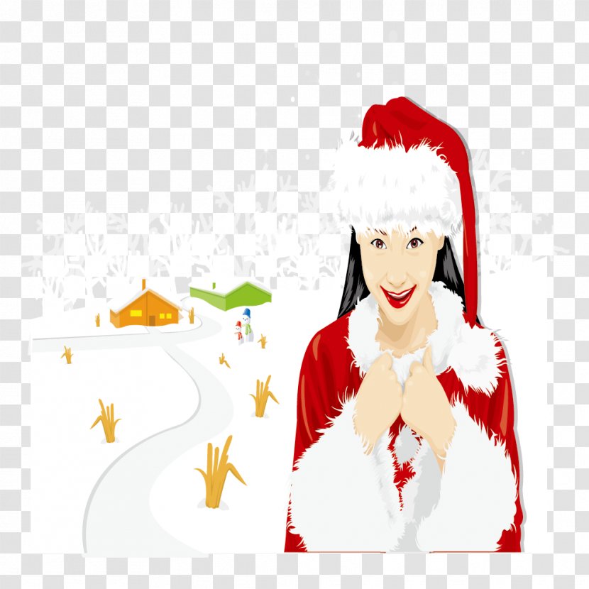 Santa Claus Christmas Ornament Illustration - Art - Snow Costumes Woman Transparent PNG