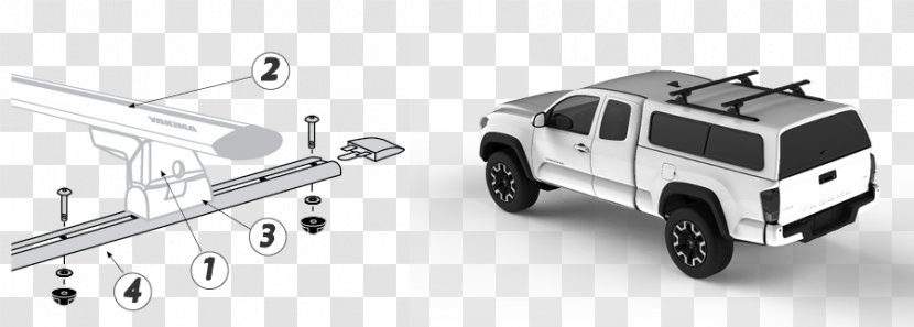 Pickup Truck Honda Ridgeline Car Camper Shell Toyota Tacoma - Motor Vehicle - Yakima Cargo Rack Transparent PNG