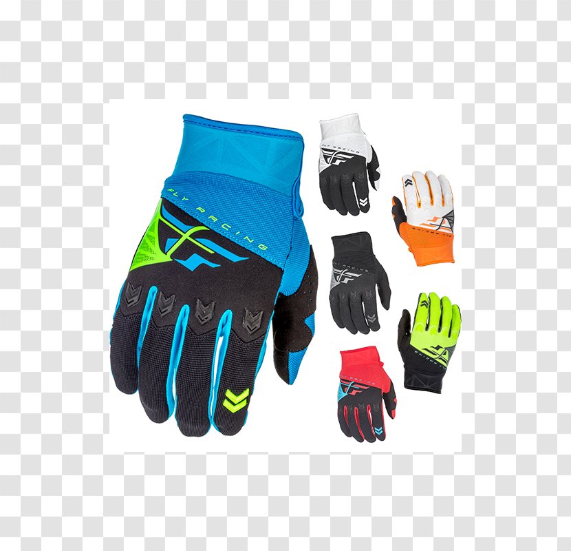 Fly Racing F-16 MX Gloves Motocross Youth Bicycle - Blue Transparent PNG