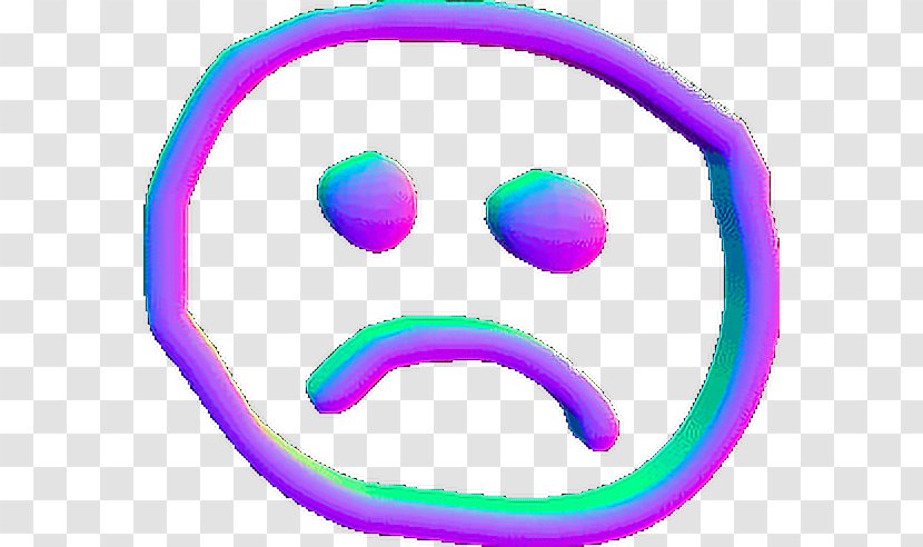 Sadness Face Vaporwave Sticker Transparent PNG