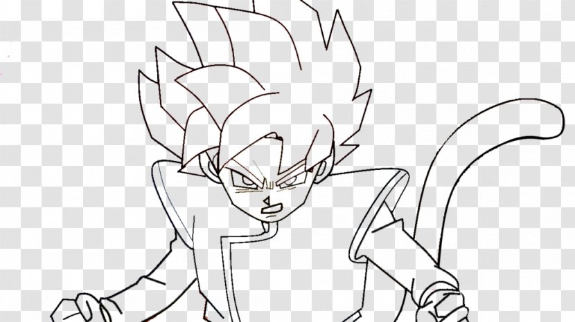 Goku Super Saiyan Line Art Sketch - Cartoon Transparent PNG