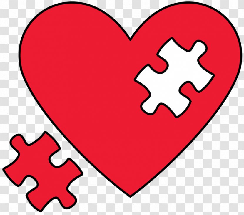 Jigsaw Puzzles Heart Clip Art - Cartoon - Cross Word Transparent PNG