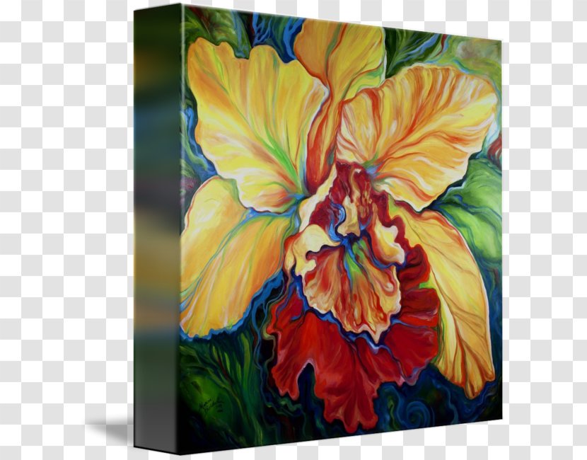 Watercolor Painting Modern Art Gallery Wrap - Canvas Print - Tropical Orchid Transparent PNG