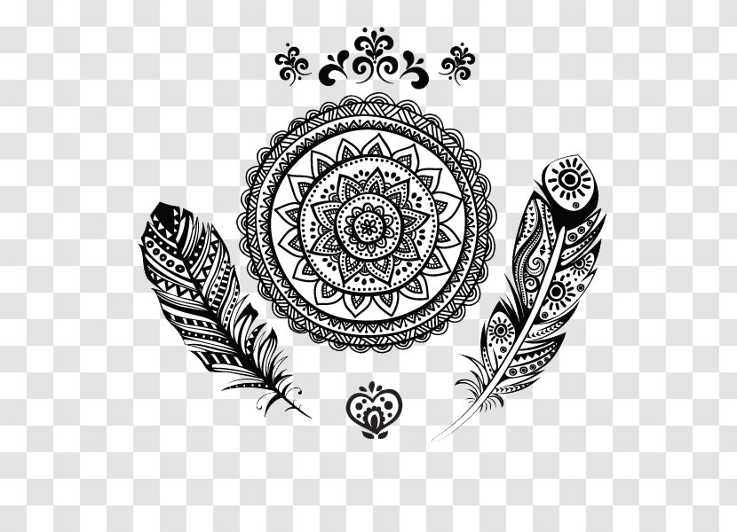 Be Here Now Tattoo Mandala - Monochrome - Tattoos Transparent Hd Background Transparent PNG