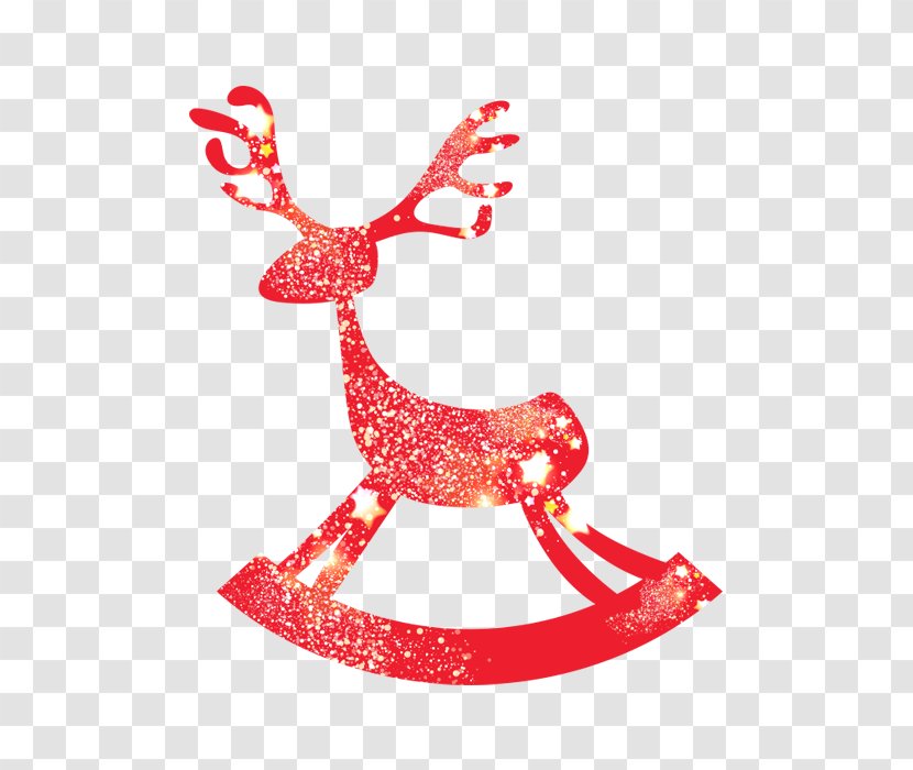 Santa Claus Christmas Deer Greeting Card - Papercutting - White Star Red Elk Silhouette Transparent PNG