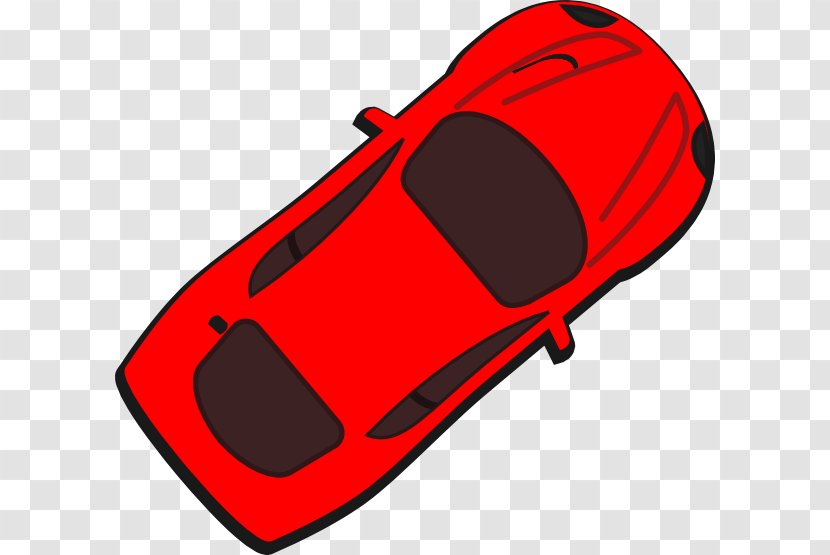 Sports Car Clip Art - Red - Overhead Cliparts Transparent PNG