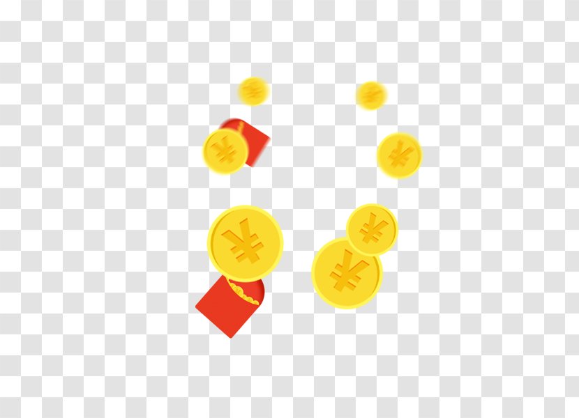 Red Envelope Gold Coin - Petal - Floating Coins Transparent PNG