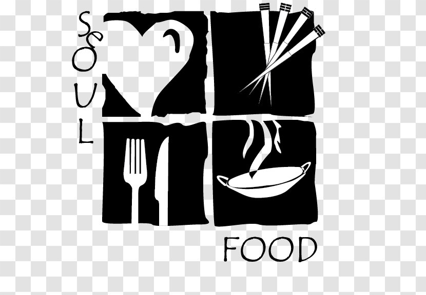 Soul Food Logo Restaurant - Black And White - Crooked Transparent PNG