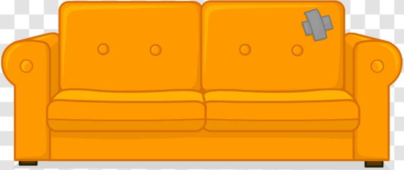 Sofa Bed Couch Living Room Clip Art - Yellow - Old Clipart Transparent PNG