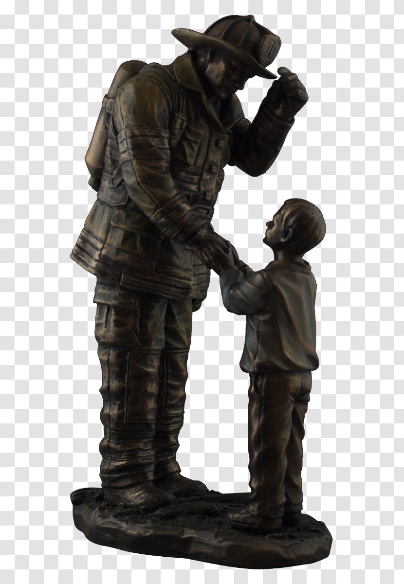 Bronze Sculpture Statue Monument - Firefighter Transparent PNG
