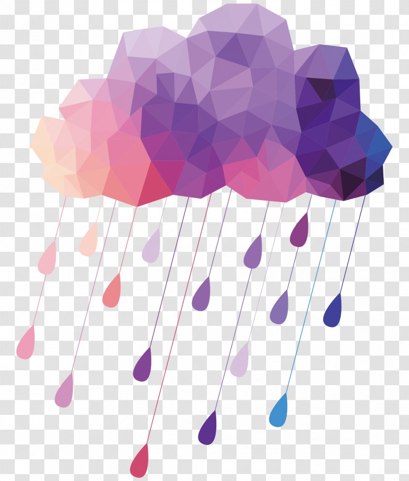 Cloud Computing Clip Art Geometry Illustration - Purple - Rainy Day Umbrella Transparent PNG