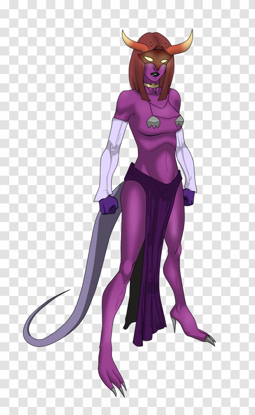 Demon Costume Design Figurine - Purple Transparent PNG