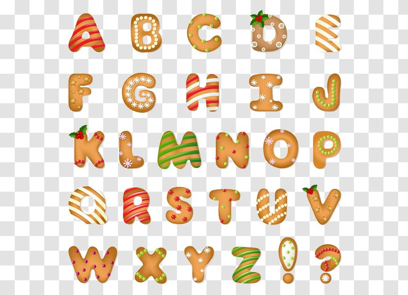 Santa Claus Christmas Cookie Alphabet - Letter - Crackers Letters Element Transparent PNG