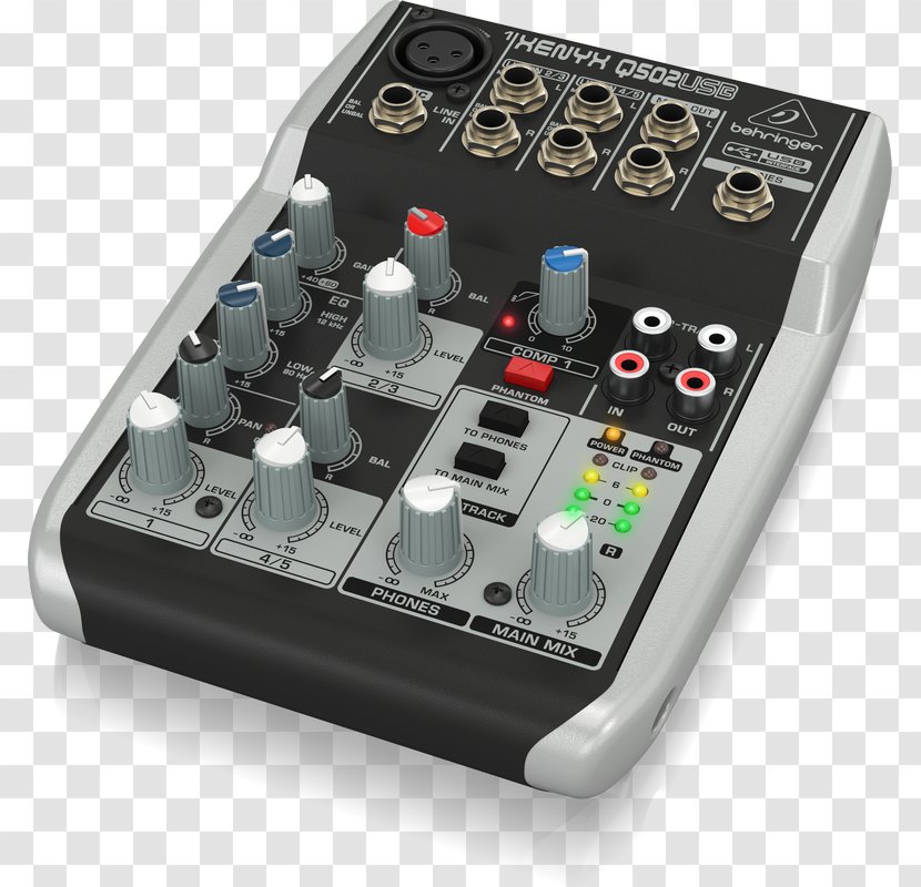 Microphone Audio Mixers Behringer Xenyx Q502USB Transparent PNG