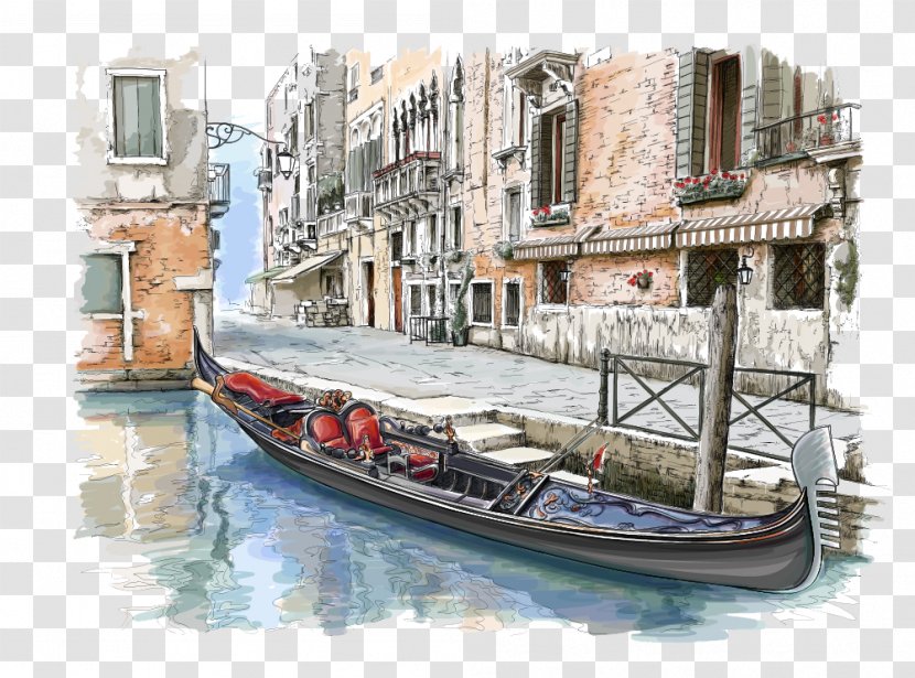 Venice Drawing Illustration - Art - The Town Of Transparent PNG