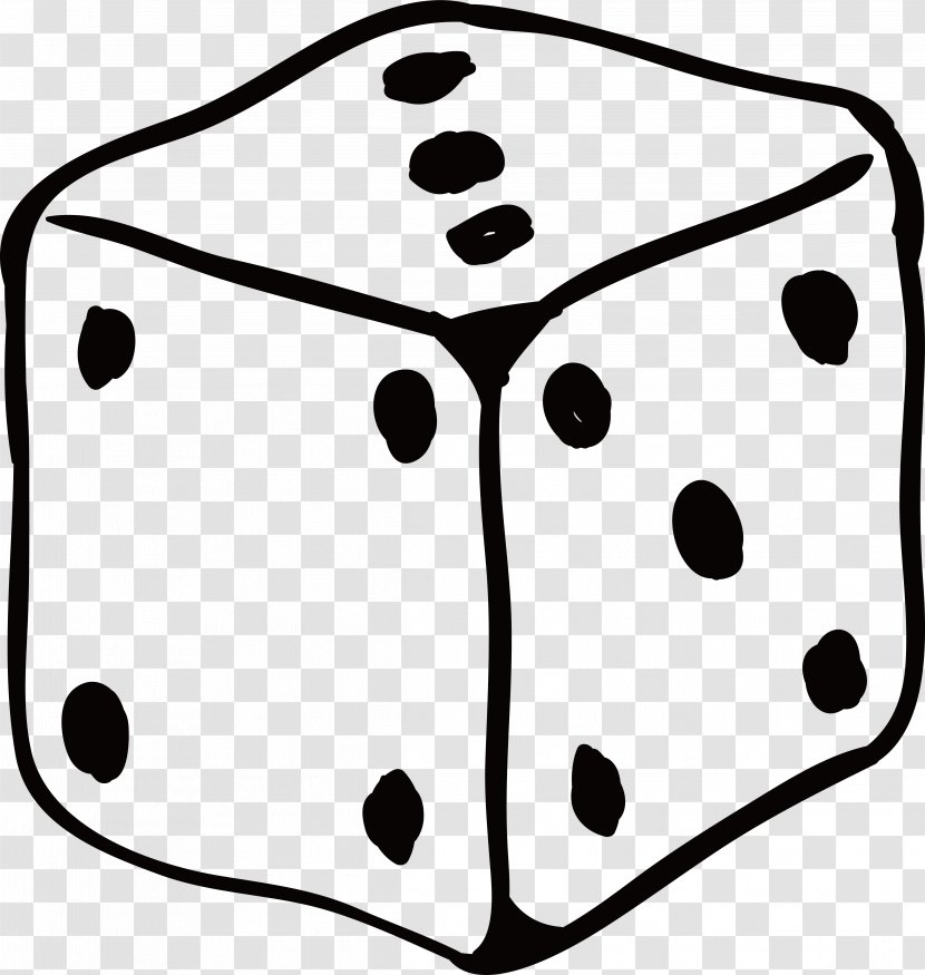 Dice Black And White Clip Art - Point - Hand Drawn Transparent PNG