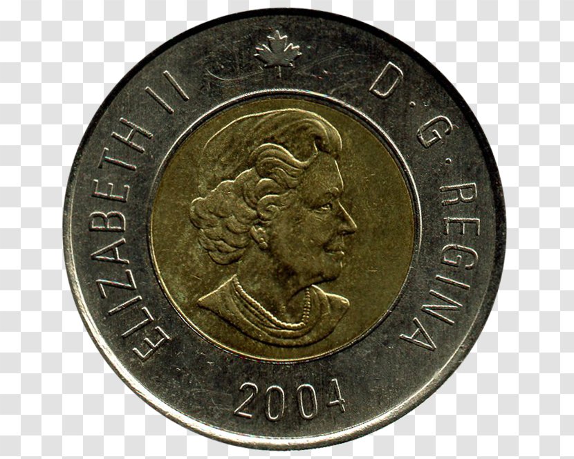 Coin Toonie Canadian Dollar Canada Piastre Transparent PNG