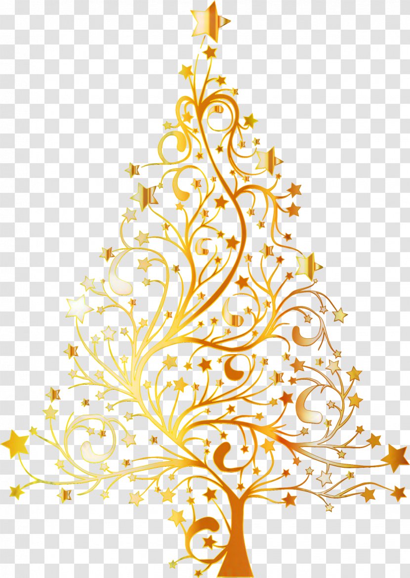 Christmas Tree Gold - Decoration Branch Transparent PNG
