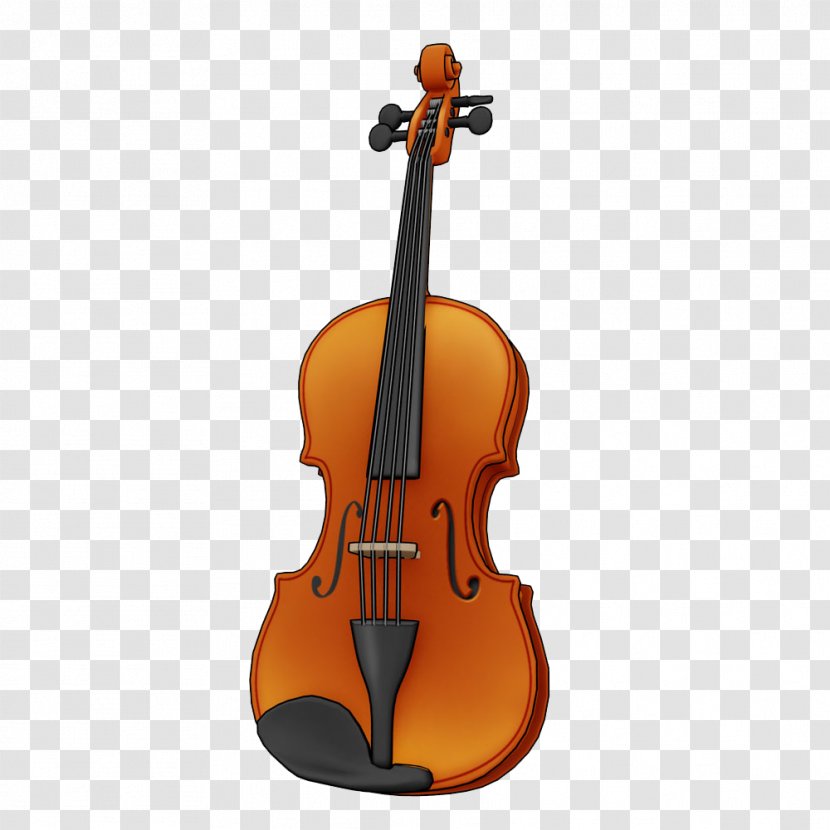 Bass Violin Violone Viola Cello - Silhouette - Orange Transparent PNG