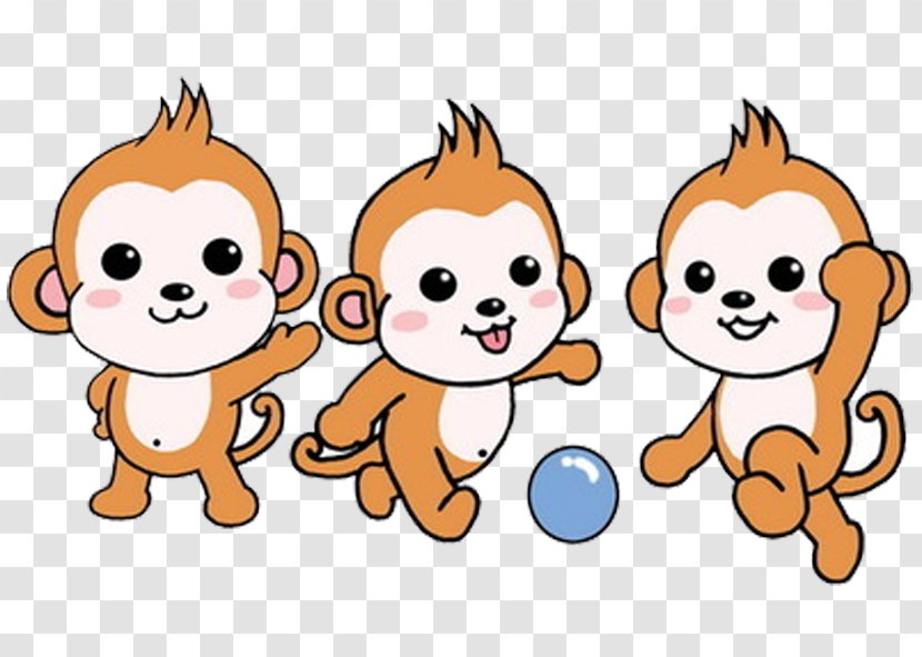 Monkey Lemur Cartoon - Carnivoran - Three Little Monkeys Pull Pattern Free Transparent PNG