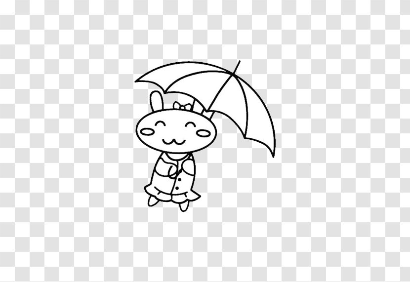 Cartoon Chinese Zodiac Mu1ef9 Thuu1eadt Rabbit Child - Area - Umbrella Transparent PNG