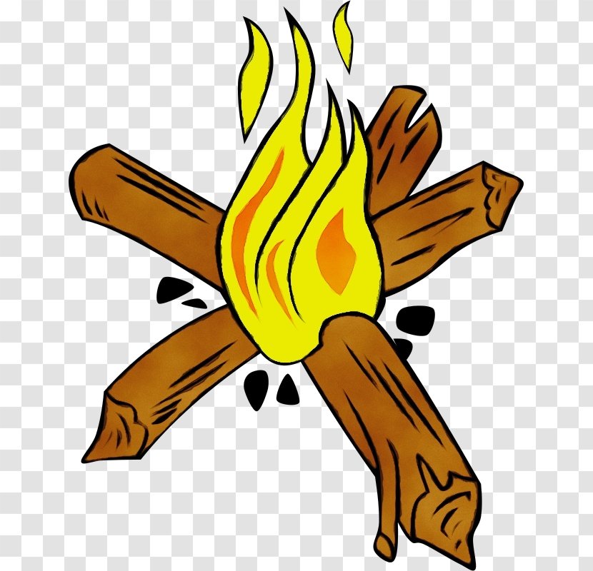 Campfire Cartoon - Hand - Yellow Transparent PNG