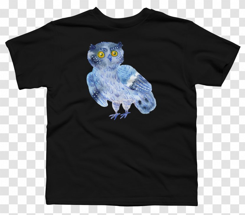 T-shirt Sleeve Clothing Pocket - Design By Humans - Watercolor Owl Transparent PNG