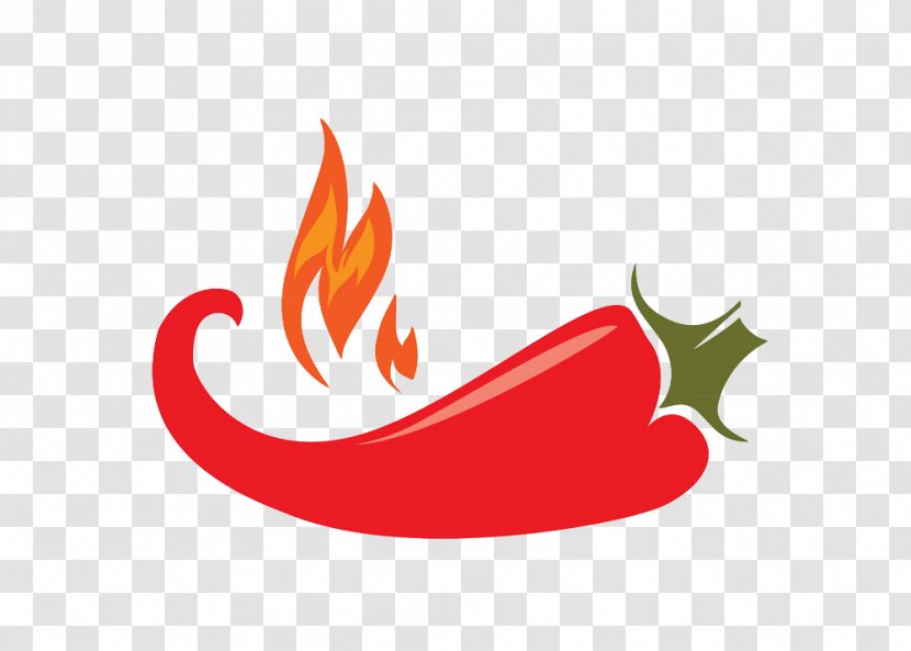 Chili Con Carne Pepper Logo Capsicum - Red With Flames Transparent PNG