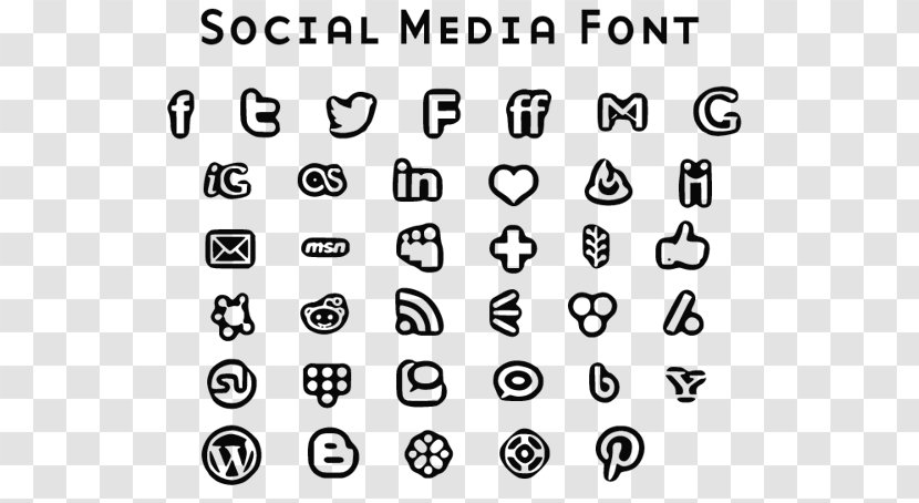 Social Media Font Awesome Download - Diagram - Icons Drawing Transparent PNG