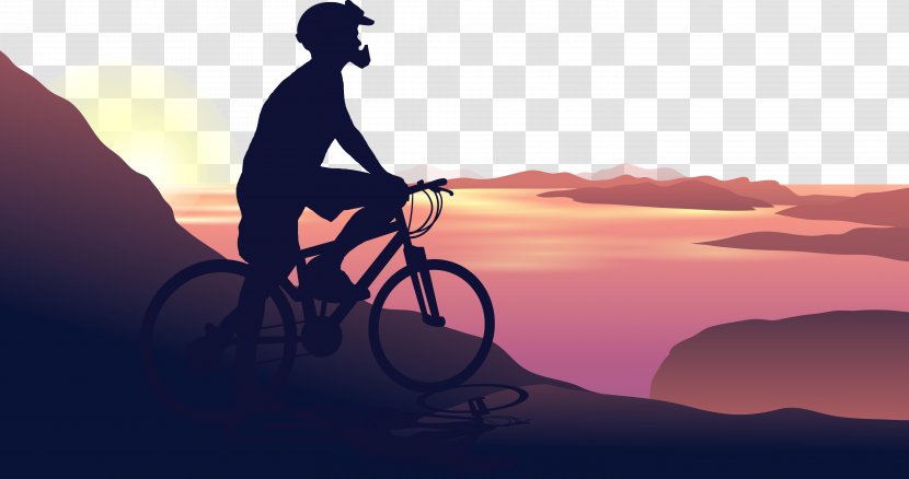 Cycling Silhouette Euclidean Vector Nature - Sky - Bike Summit Transparent PNG