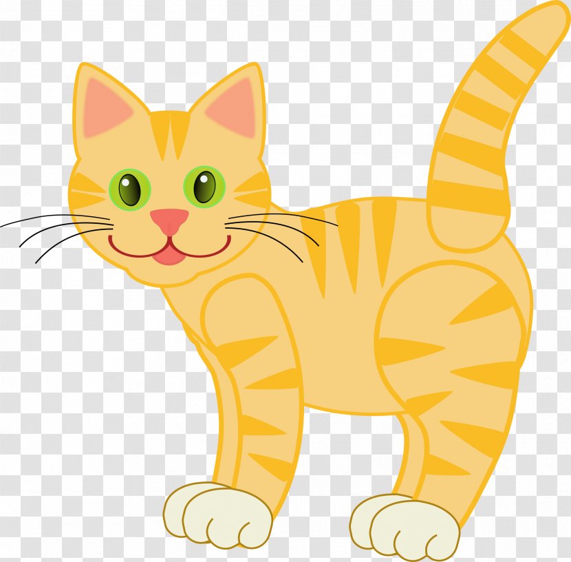 Kitten Whiskers Tabby Cat Domestic Short-haired Clip Art - Yellow Transparent PNG