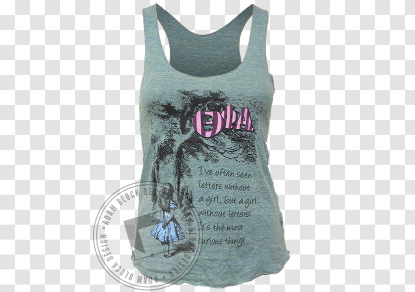 T-shirt Gilets Alice's Adventures In Wonderland Active Tank M CafePress We're All Mad Here - Text Messaging - Alice Looking Mirror Transparent PNG